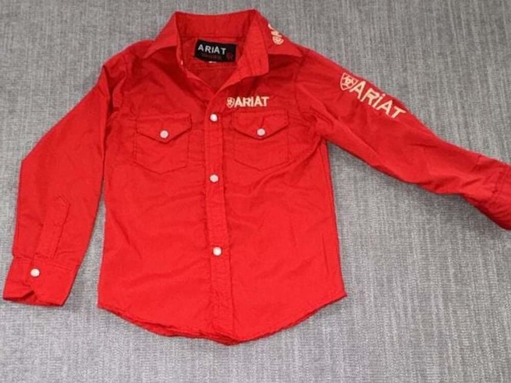 Ariat Work FR Shirt Size 6 Red Long Sleeve Flame Resistant Western